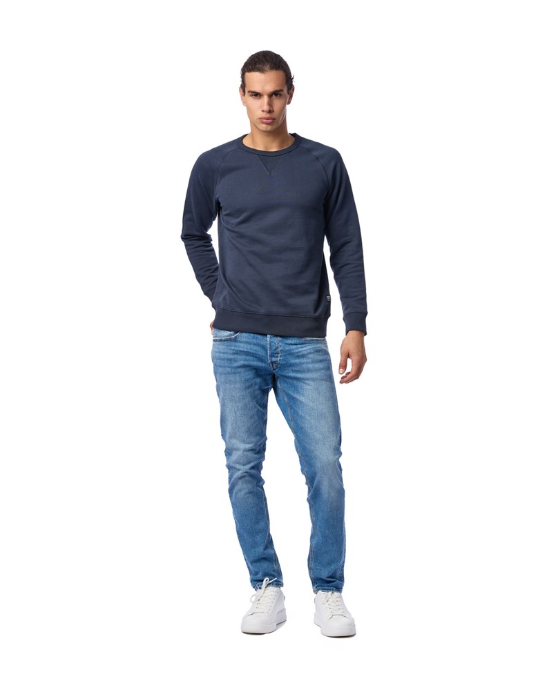 Replay TAMNO PLAVI SWEATSHIRT S DETALJEM NA OVRATNIKU  - 1