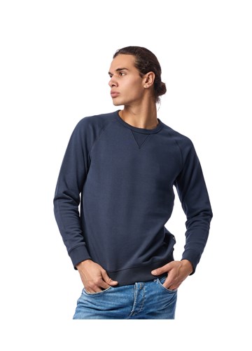 Replay TAMNO PLAVI SWEATSHIRT S DETALJEM NA OVRATNIKU  - 3