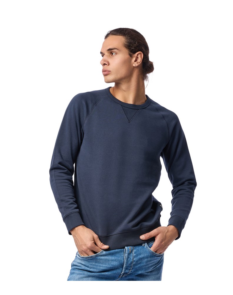 Replay TAMNO PLAVI SWEATSHIRT S DETALJEM NA OVRATNIKU  - 3