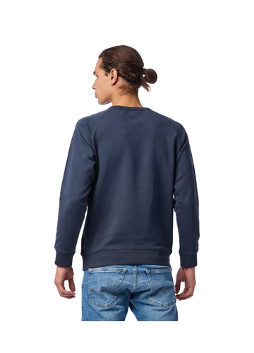 Replay TAMNO PLAVI SWEATSHIRT S DETALJEM NA OVRATNIKU  - 4
