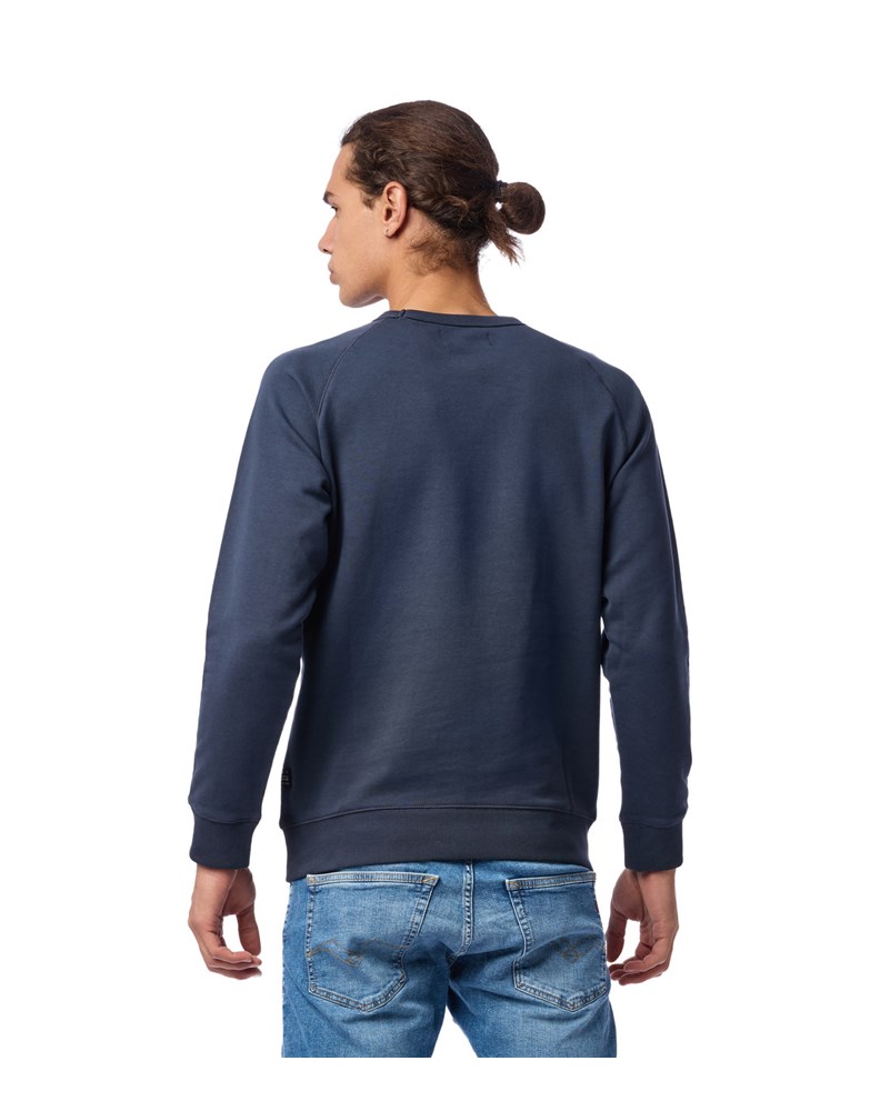 Replay TAMNO PLAVI SWEATSHIRT S DETALJEM NA OVRATNIKU  - 4