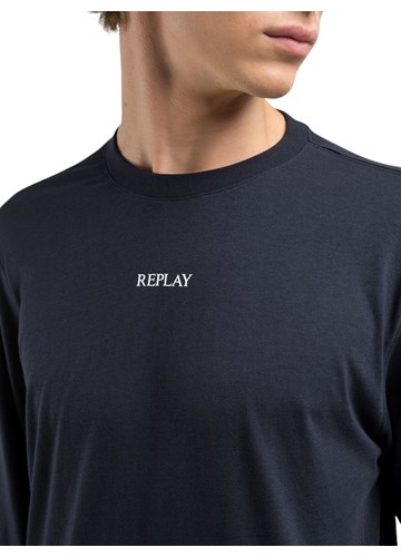 Replay TAMNO PLAVA MAJICA DUGIH RUKAVA S MINI LOGOTIPOM REPLAY - 4