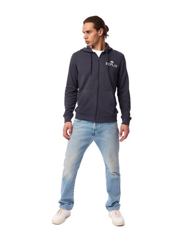 Replay tamno plavi hoodie s replay archive logotipom
