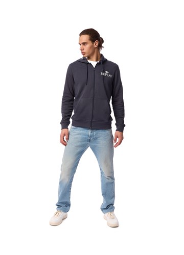 Replay TAMNO PLAVI HOODIE S REPLAY ARCHIVE LOGOTIPOM  - 1
