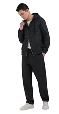 TAMNO SIVI SARTORIALE HOODIE S DVOSTRUKIM ZATVARAČEM - 1