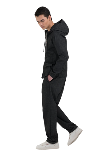 Replay TAMNO SIVI SARTORIALE HOODIE S DVOSTRUKIM ZATVARAČEM - 2
