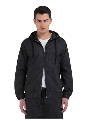 Replay TAMNO SIVI SARTORIALE HOODIE S DVOSTRUKIM ZATVARAČEM - 3