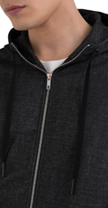 TAMNO SIVI SARTORIALE HOODIE S DVOSTRUKIM ZATVARAČEM - 4