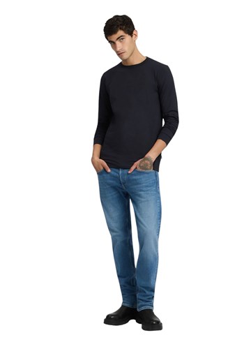 Replay TAMNOPLAVA MAJICA DUGIH RUKAVA OD JERSEYA - 1