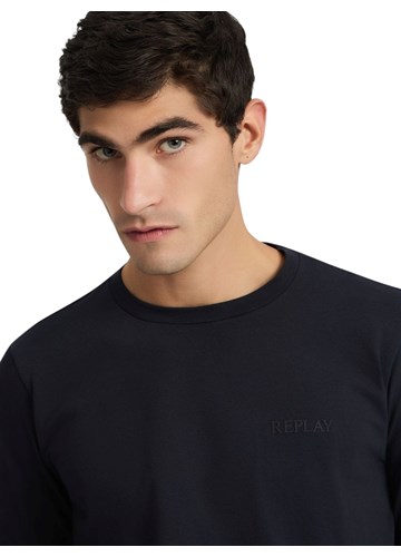 Replay TAMNOPLAVA MAJICA DUGIH RUKAVA OD JERSEYA - 5