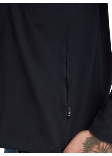 Replay TAMNOPLAVA MAJICA DUGIH RUKAVA OD JERSEYA - 6