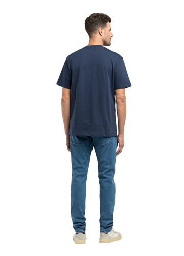 Replay TAMNOPLAVA MAJICA OD ČEŠLJANOG PAMUKA S IZVEZENIM DETALJEM - 2