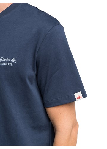 Replay TAMNOPLAVA MAJICA OD ČEŠLJANOG PAMUKA S IZVEZENIM DETALJEM - 4