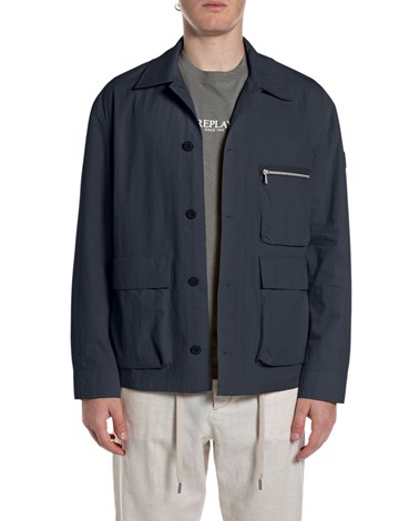 Replay tamnoplava jakna regularnog kroja s džepovima