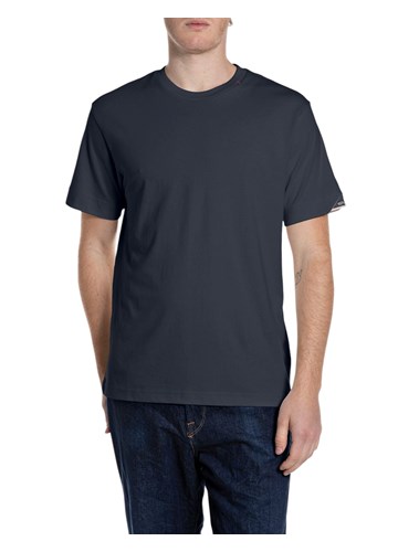 Replay TAMNOPLAVA MAJICA KRATKIH RUKAVA S LOGOTIPOM U OBLIKU TROKUTA - 1