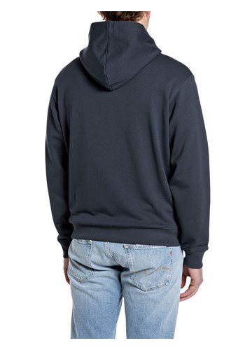 Replay TAMNOPLAVA MAJICA OD FROTIRA S KAPULJAČOM I ZATVARAČEM - 2