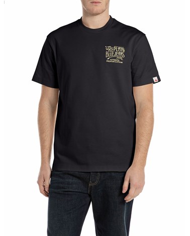 Replay tamnoplava majica s rbj vezom