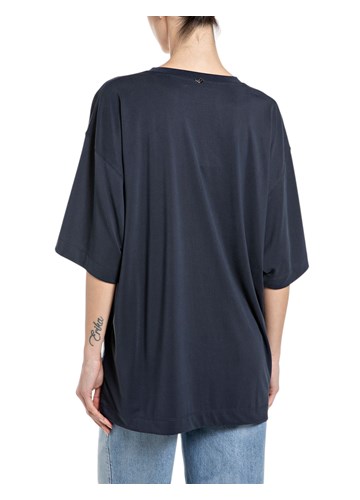 Replay TAMNOPLAVA OVERSIZED MAJICA OD MODALA - 2