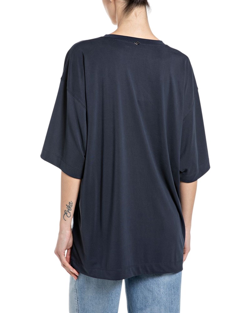 Replay TAMNOPLAVA OVERSIZED MAJICA OD MODALA - 2