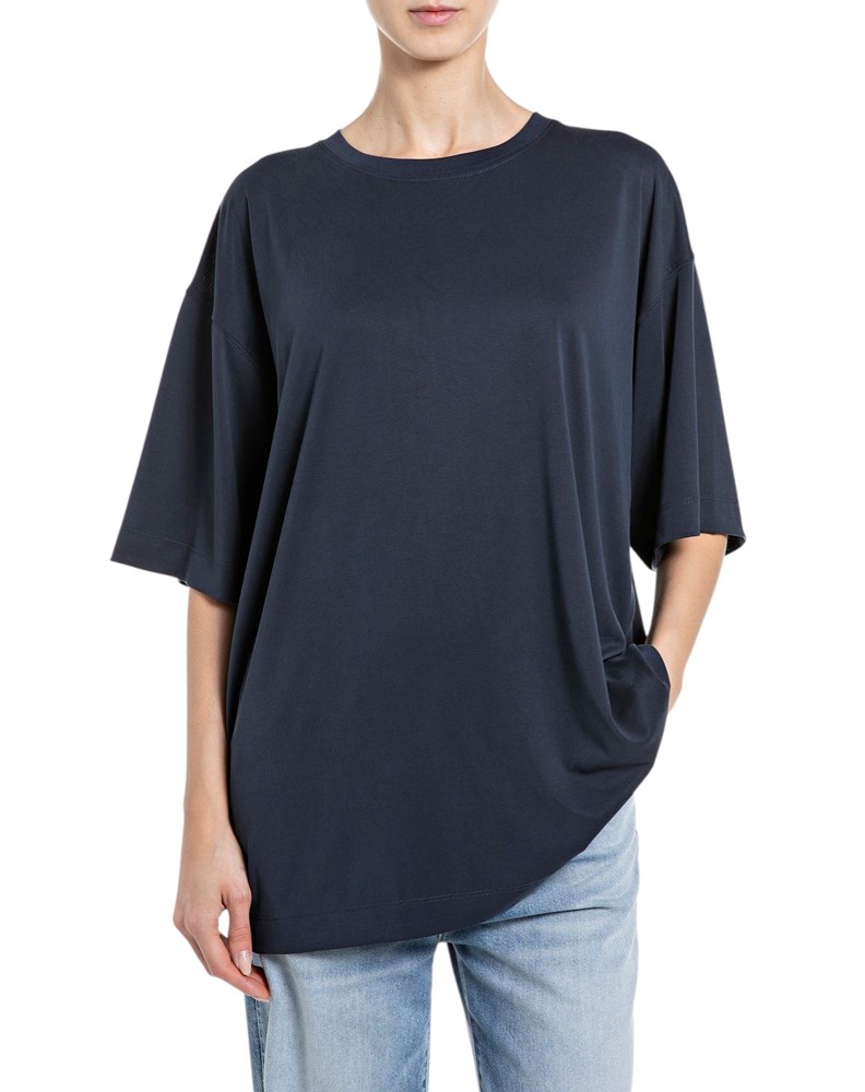 Replay TAMNOPLAVA OVERSIZED MAJICA OD MODALA - 1