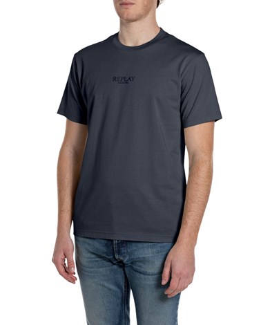 Replay tamnoplava pamučna majica s 3d replay logom