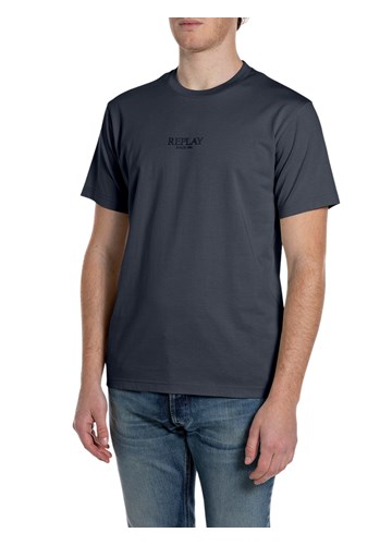 Replay TAMNOPLAVA PAMUČNA MAJICA S 3D REPLAY LOGOM - 1