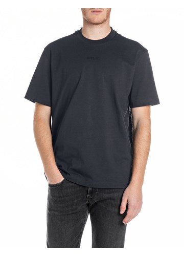 Replay TAMNOPLAVA MAJICA S MINI REPLAY NATPISOM - 1