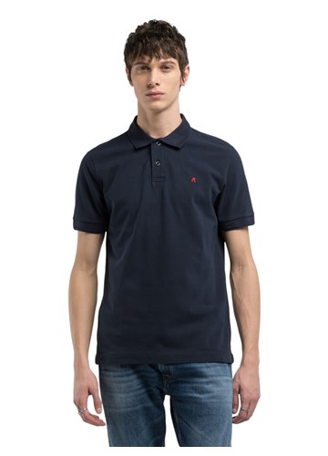 Replay TAMNOPLAVA POLO MAJICA S KONTRASTNIM MINI LOGOTIPOM - 2