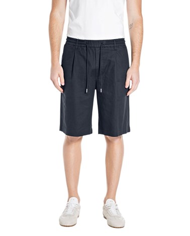 Replay tamnoplave kratke hlače regularnog kroja od lana i pamuka