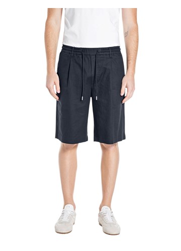 Replay TAMNOPLAVE KRATKE HLAČE REGULARNOG KROJA OD LANA I PAMUKA - 1