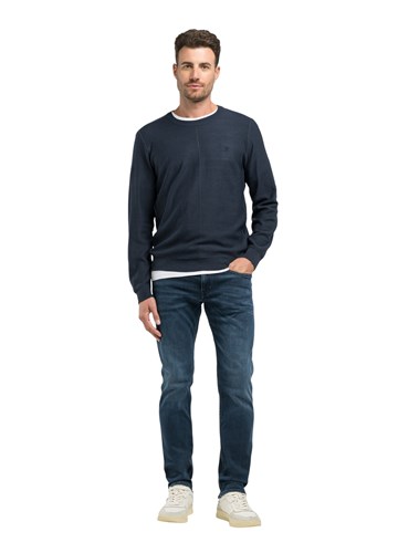 Replay TAMNOPLAVI PULOVER OD MJEŠAVINE VUNE - 1