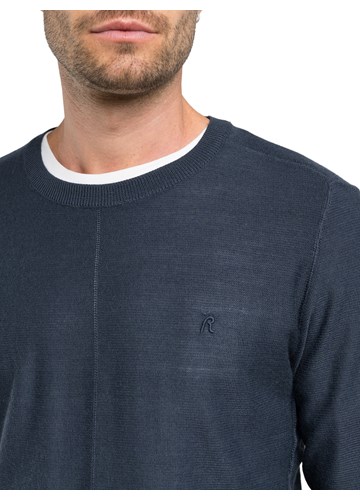 Replay TAMNOPLAVI PULOVER OD MJEŠAVINE VUNE - 3