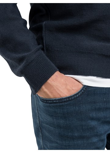 Replay TAMNOPLAVI PULOVER OD MJEŠAVINE VUNE - 4