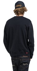 TAMNOPLAVI BASIC SWEATSHIRT S CRVENIM LOGOM - 5