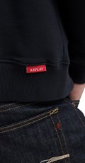 TAMNOPLAVI BASIC SWEATSHIRT S CRVENIM LOGOM - 11