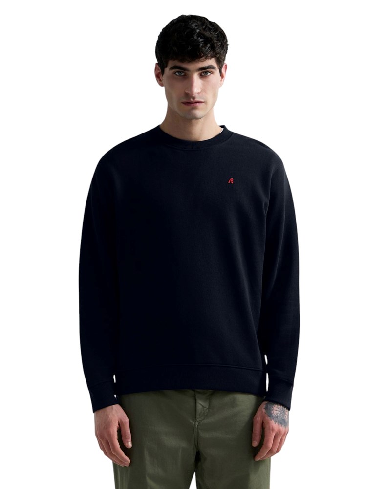 Replay TAMNOPLAVI SWEATSHIRT OD FROTIRA S IZVEZENIM SLOVOM R - 2