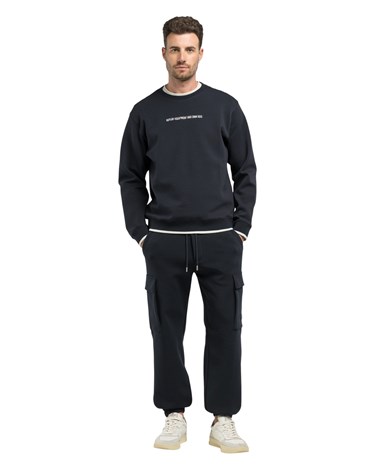 Replay tamnoplavi sweatshirt s izvezenim natpisom
