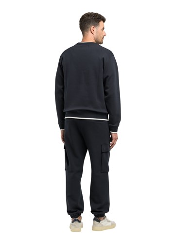 Replay TAMNOPLAVI SWEATSHIRT S IZVEZENIM NATPISOM - 2