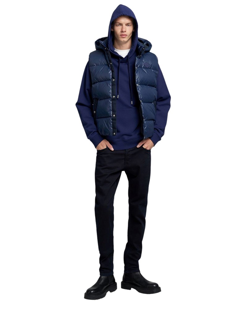 Replay TAMNOPLAVI PAMUČNI SWEATSHIRT S KAPULJAČOM I IZVEZENIM REPLAY NATPISOM - 1