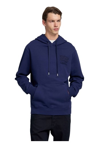Replay TAMNOPLAVI SWEATSHIRT S KAPULJAČOM I IZVEZENIM NATPISOM - 2