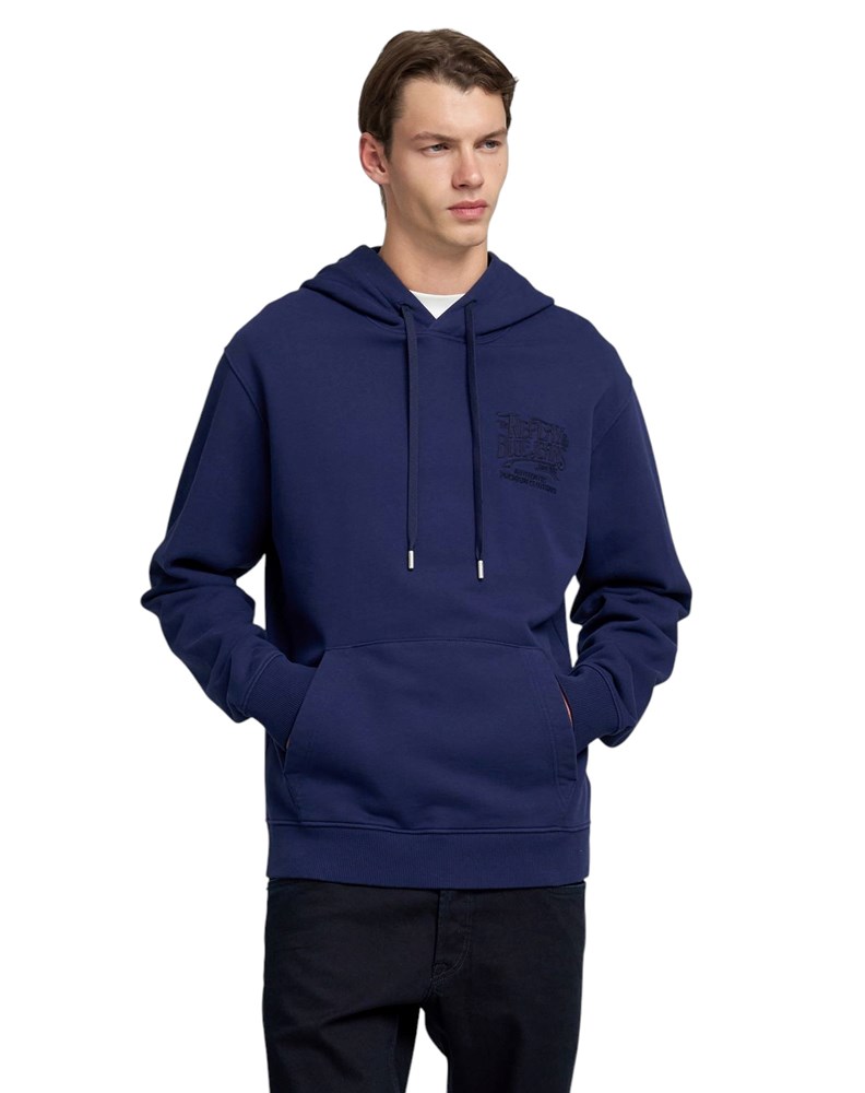 Replay TAMNOPLAVI PAMUČNI SWEATSHIRT S KAPULJAČOM I IZVEZENIM REPLAY NATPISOM - 2