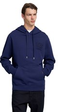 TAMNOPLAVI SWEATSHIRT S KAPULJAČOM I IZVEZENIM NATPISOM - 2