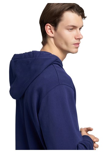 Replay TAMNOPLAVI SWEATSHIRT S KAPULJAČOM I IZVEZENIM NATPISOM - 6