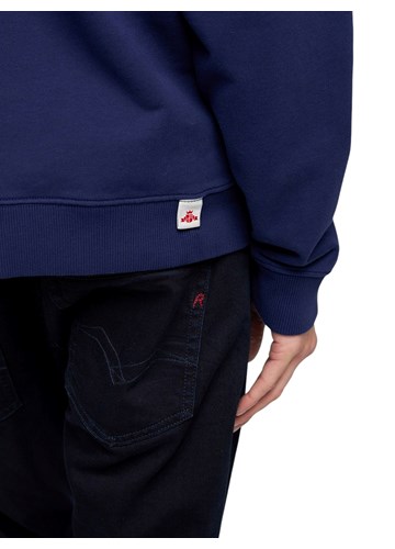 Replay TAMNOPLAVI SWEATSHIRT S KAPULJAČOM I IZVEZENIM NATPISOM - 7