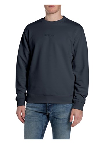 Replay TAMNOPLAVI SWEATSHIRT S NATPISOM REPLAY SINCE 1981 - 1