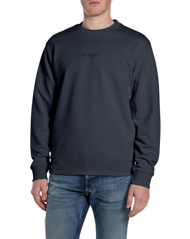 Replay TAMNOPLAVI SWEATSHIRT S NATPISOM REPLAY SINCE 1981 - 1