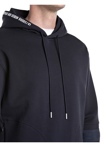 Replay TAMNOPLAVI SWEATSHIRT S PRINTOM NA KAPULJAČI - 3