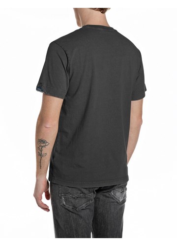 Replay TAMNOSIVA MAJICA OD ŽERSEJA S IZVEZENIM R NA OVRATNIKU - 2