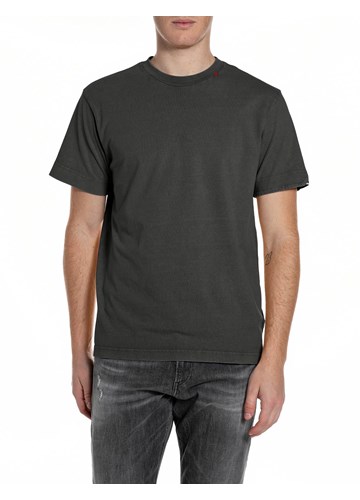 Replay TAMNOSIVA MAJICA OD ŽERSEJA S IZVEZENIM R NA OVRATNIKU - 1