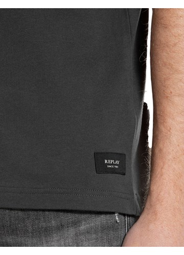 Replay TAMNOSIVA PAMUČNA MAJICA S REACH PEACE NATPISOM - 4